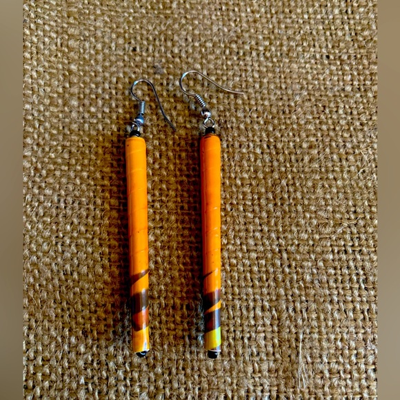 African paper wrapped earrings - Picture 1 of 1